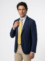 Cravatta 3 pieghe giallo oro in seta jacquard SAGLIETTA