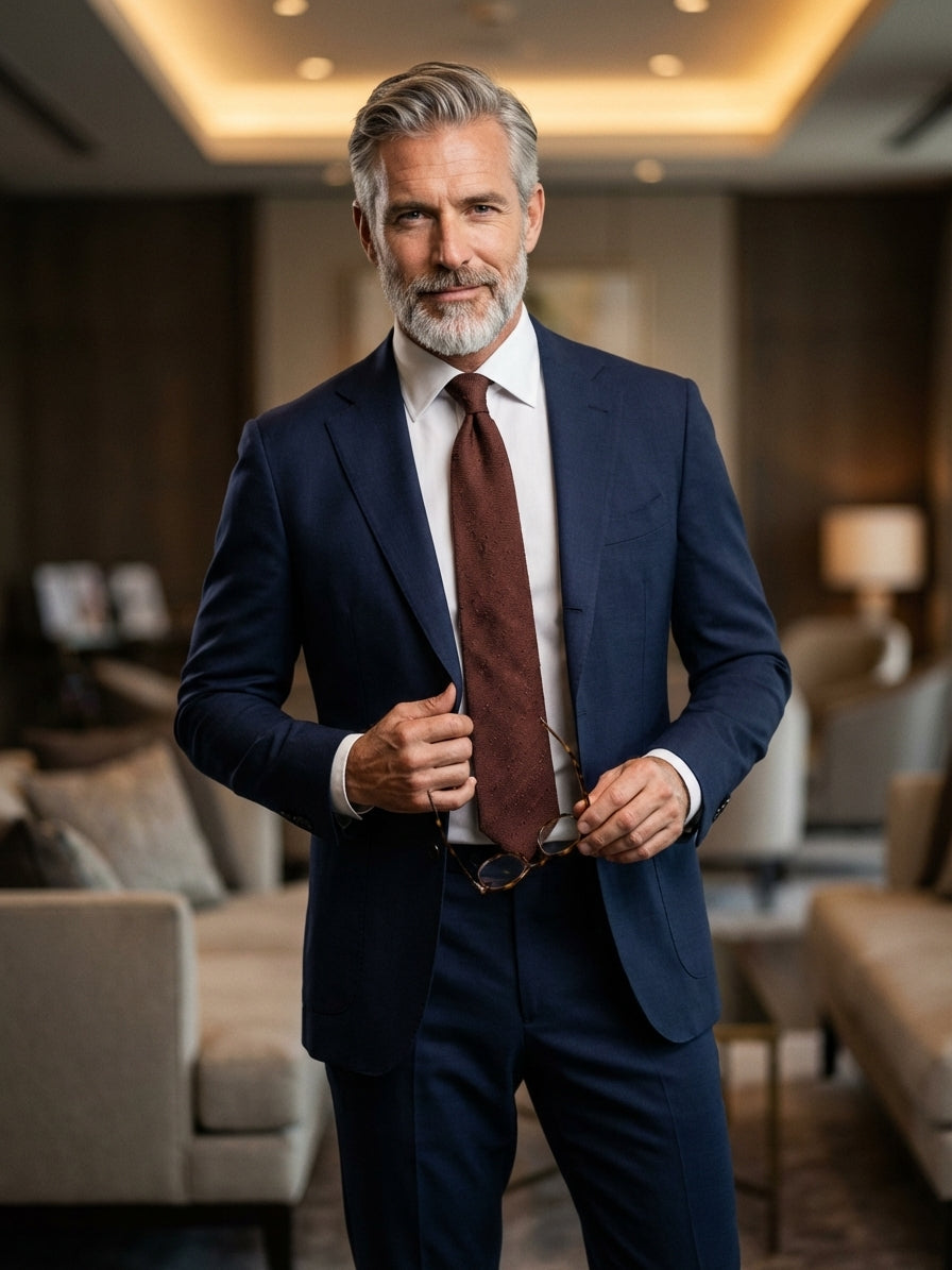 Cravatta 3 pieghe sfoderata CATRINA 100% shantung seta Marrone