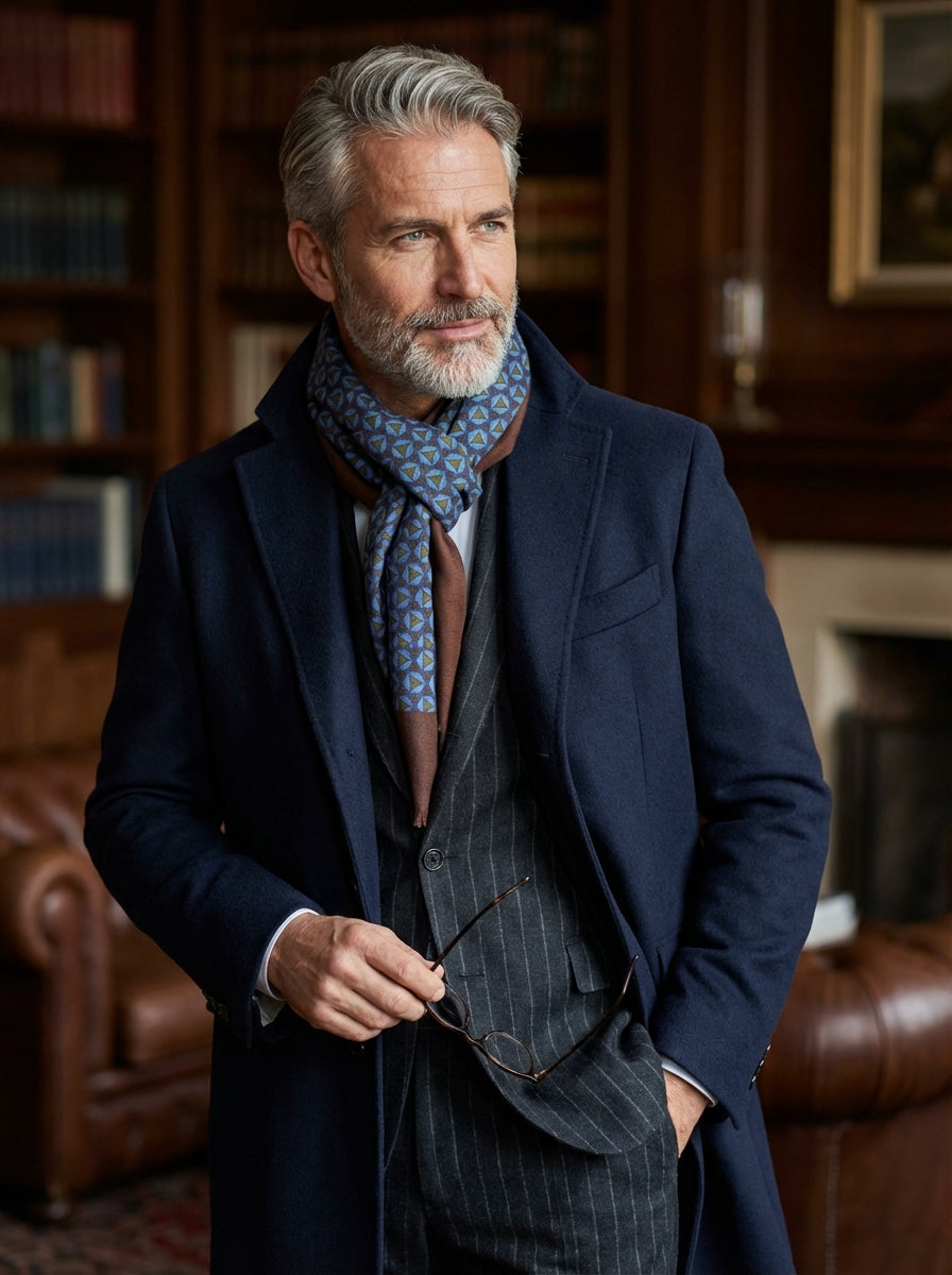 Sciarpa doppiata in lana yak celeste TRIANGOLO