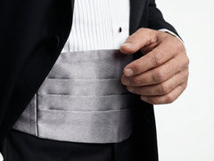 Fascia da Smoking Grigio AMANTEA in seta raso