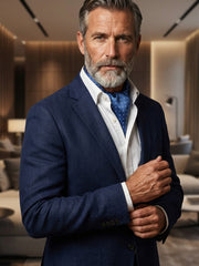 Ascot uomo in pura seta VADENA Blu Avion