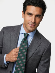 Cravatta 3 pieghe ANGEL in seta stampata verde