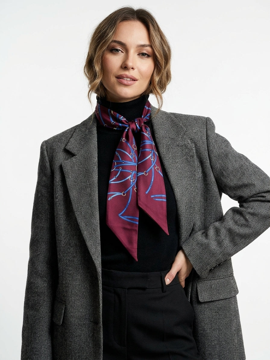 Twilly bordeaux in seta stampata REINS