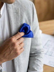 Fazzoletto da taschino in seta CALISTA Blu elettrico