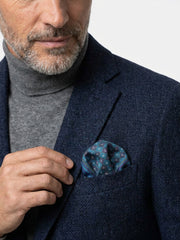 Fazzoletto da taschino ottanio XL in seta twill HAVOCK