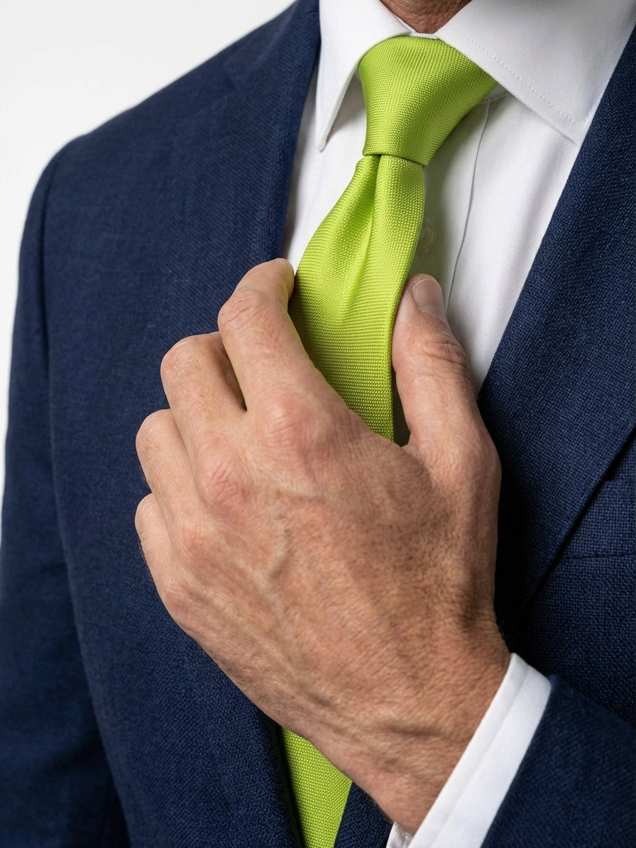 Cravatta 3 Pieghe DACCA in seta inglese stampata Lime