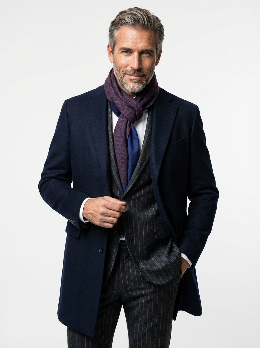 Sciarpa Blu SPINA in lana YAK