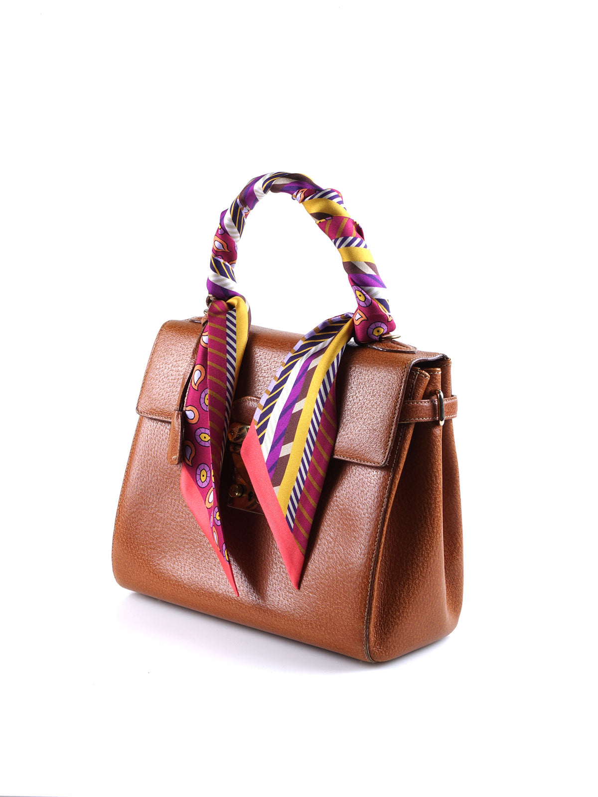 Foulard bandeau fucsia in seta stampata PIPER