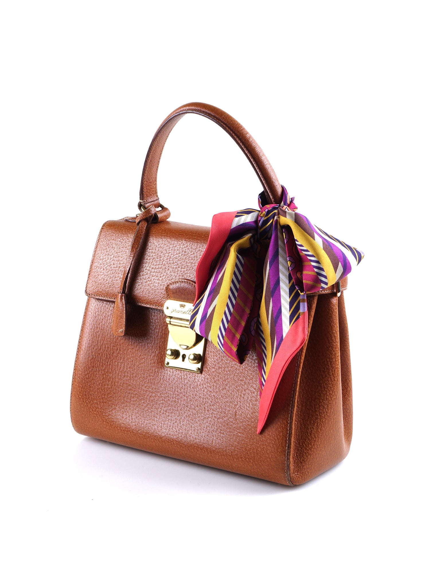 Foulard bandeau fucsia in seta stampata PIPER