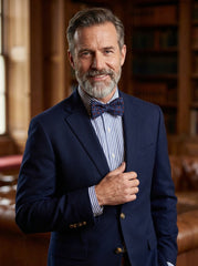 Papillon da annodare LISETA in seta inglese stampata blu