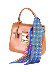 PIPER printed silk electric blue bandeau scarf