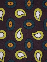 Foulard bandeau marrone in seta stampata PIPER