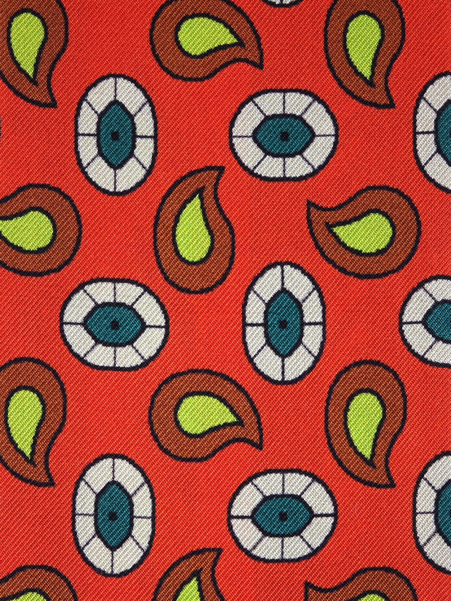 Foulard bandeau arancione in seta stampata PIPER