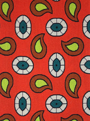 Foulard bandeau arancione in seta stampata PIPER