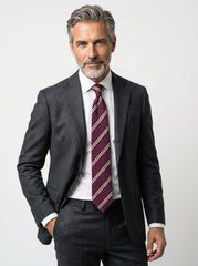 Cravatta 3 pieghe sfoderata GRANTA in pura seta shantung wine