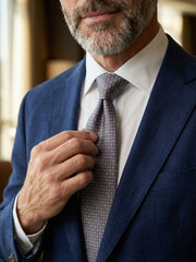 Cravatta 3 Pieghe grigio AURA seta tessuto