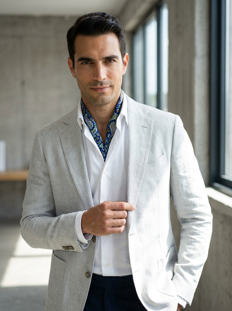 Foulard twilly blu in seta panama ABISSO