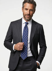 Cravatta 3 pieghe LEMBO seta madder Blu