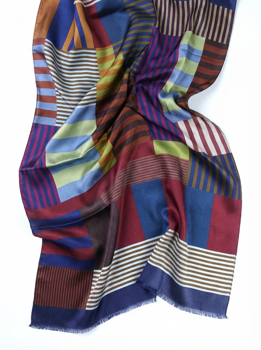 Sciarpa multicolor in pura seta stampata TERESA