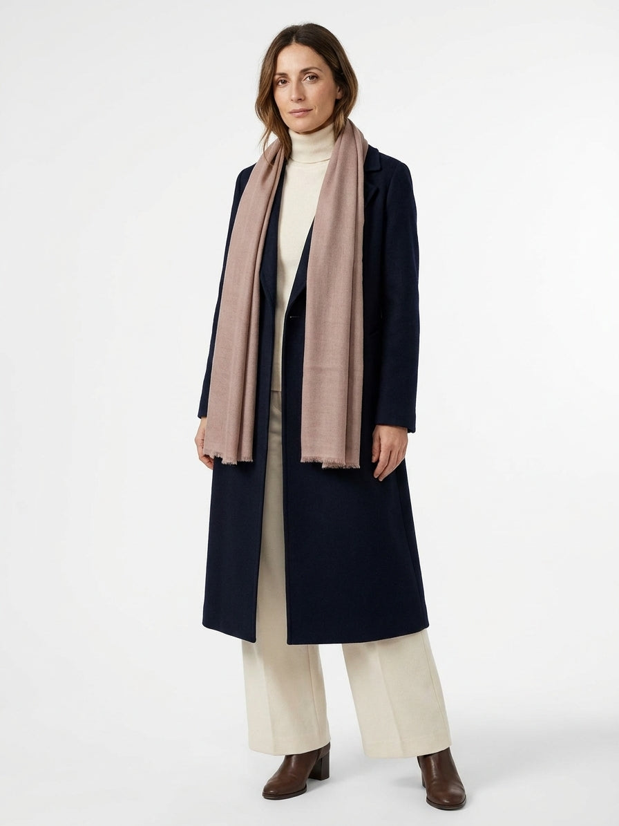 Stola marrone chiaro in lana e cashmere DIXXIE