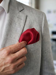 Fazzoletto da taschino in seta CALISTA Rosso Scuro