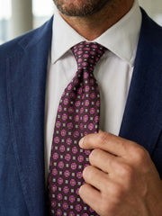 Cravatta 3 pieghe STACEY in seta tessuta marrone