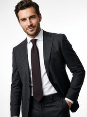 Cravatta marrone 3 Pieghe BIGOL in lana/seta