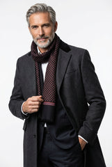 Sciarpa doppiata in seta/lana ODDA Rosso/Nero