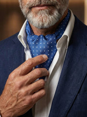 Ascot uomo in pura seta VADENA Blu Avion