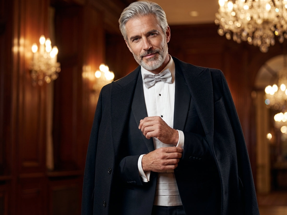 Fascia da Smoking Grigio Perla AMANTEA in seta raso