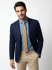 Cravatta a maglia di seta marrone chiaro MACCA