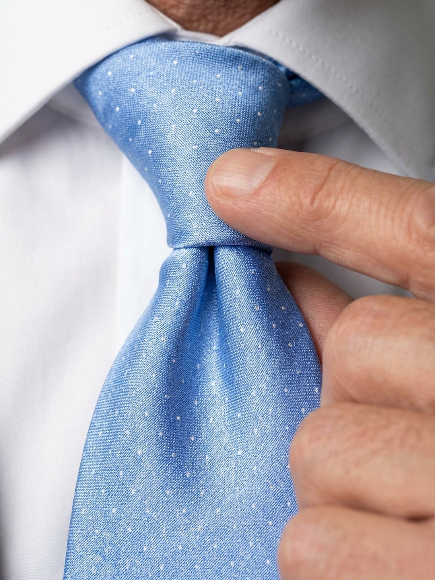 Cravatta 3 Pieghe celeste SKY seta tessuto