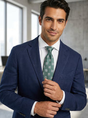 Cravatta 3 pieghe CASE in seta jacquard Verde