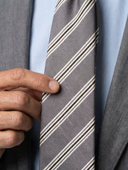 Cravatta 3 pieghe VERTUS in seta jacquard Grigio