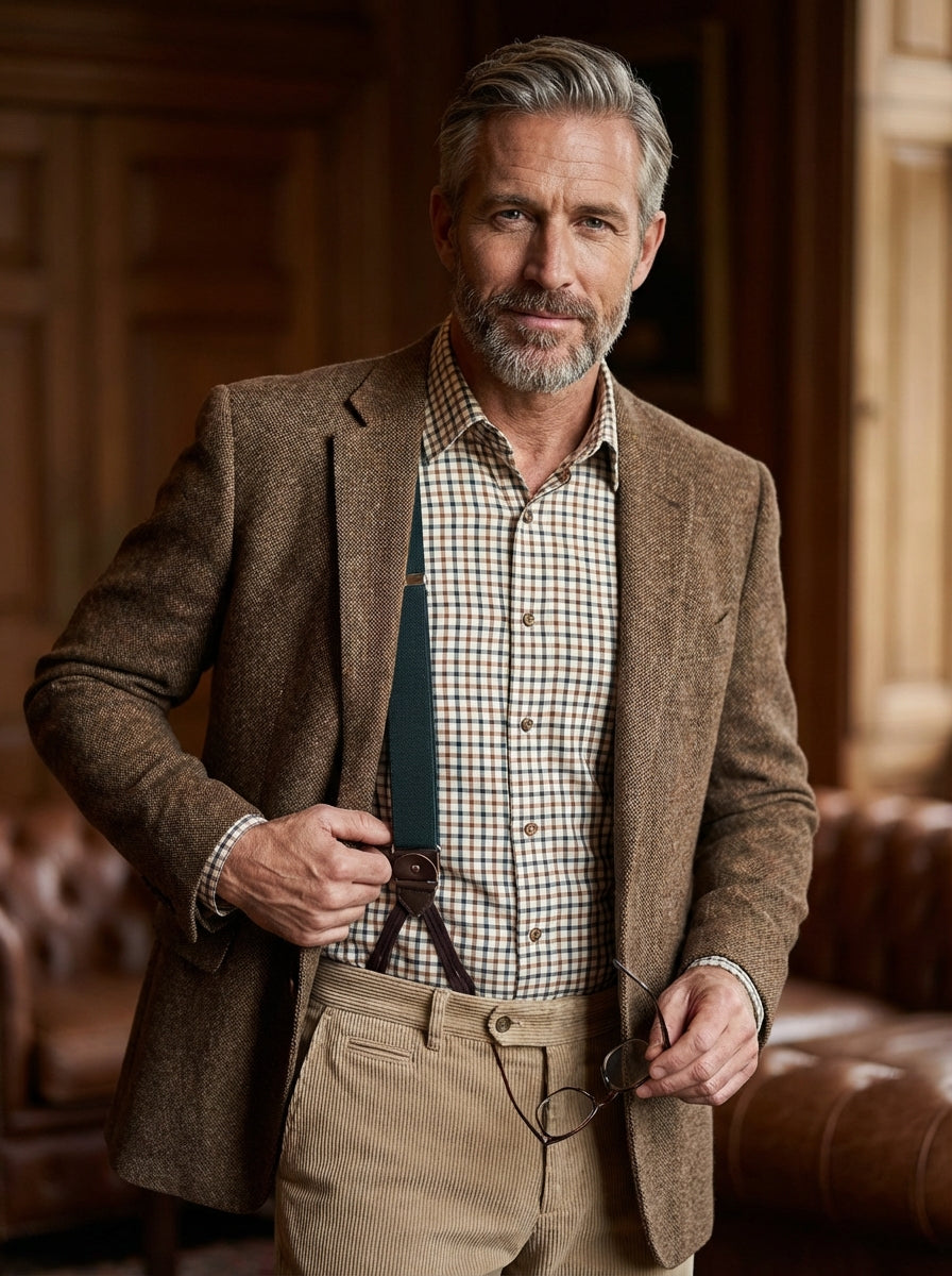 Bretella a Y in elastico con lacci e clip ELASTIC Verde Foresta