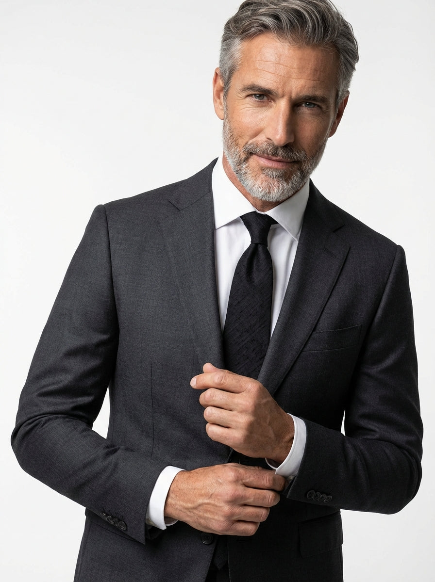 Cravatta 3 pieghe sfoderata FARMA in pura seta shantung nera