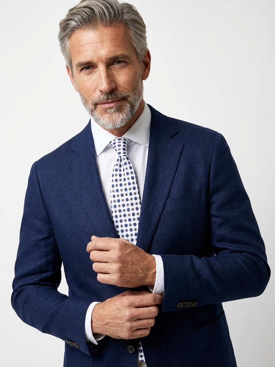 Cravatta 3 Pieghe bianco REDDANCE seta stampata inglese