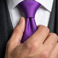 Cravatta 3 Pieghe DACCA in seta inglese stampata Viola