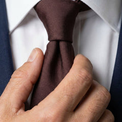 Cravatta 3 Pieghe DACCA in seta inglese stampata Marrone