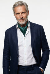 Ascot uomo CALISTA 100% SETA TWILL Verde Scuro
