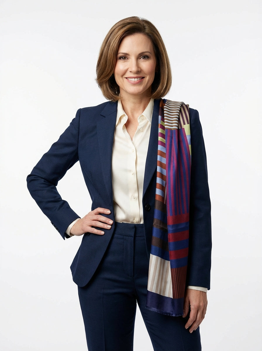 Sciarpa multicolor in pura seta stampata TERESA