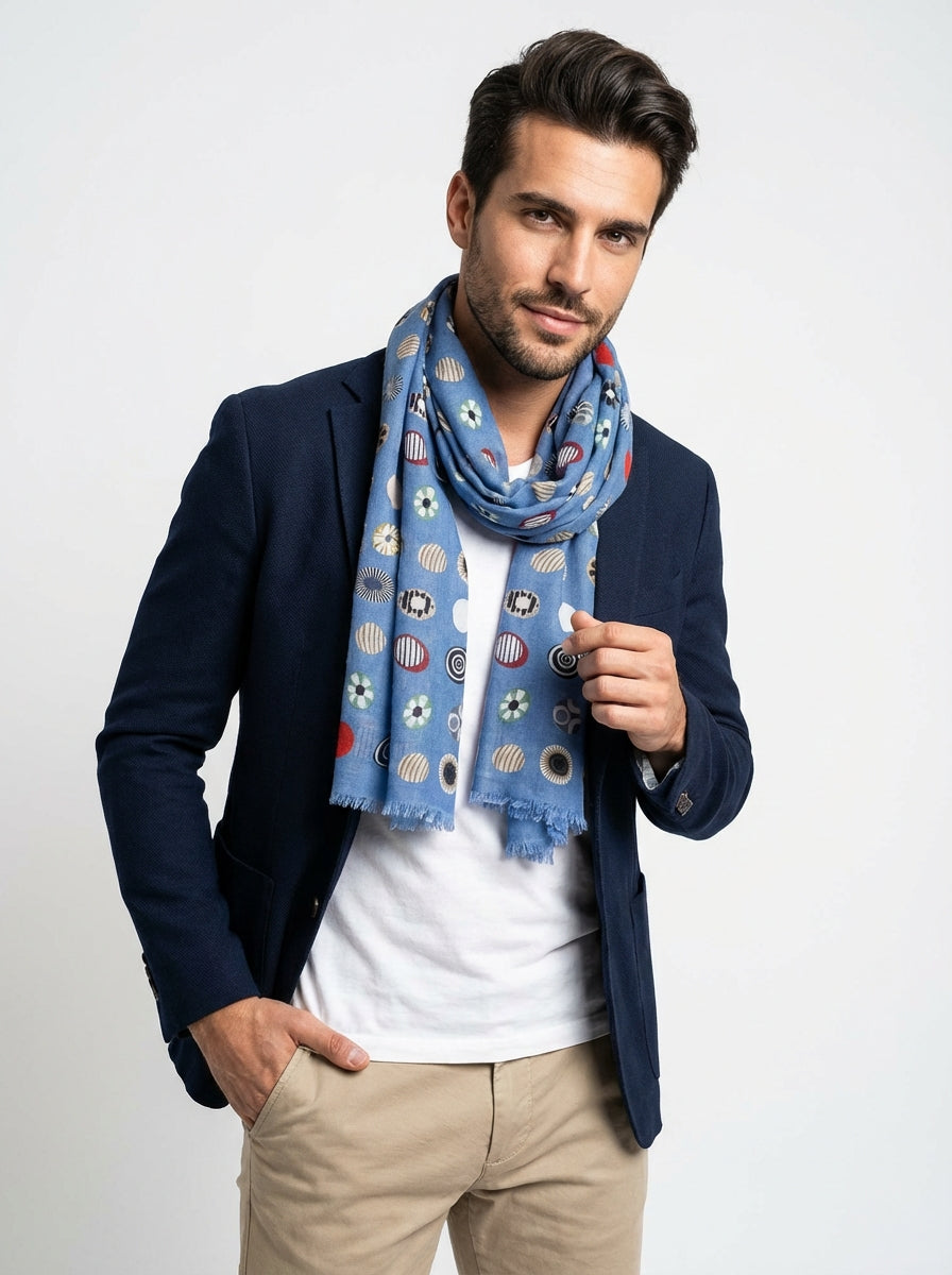 Sciarpa blu avion in cotone FABRIS