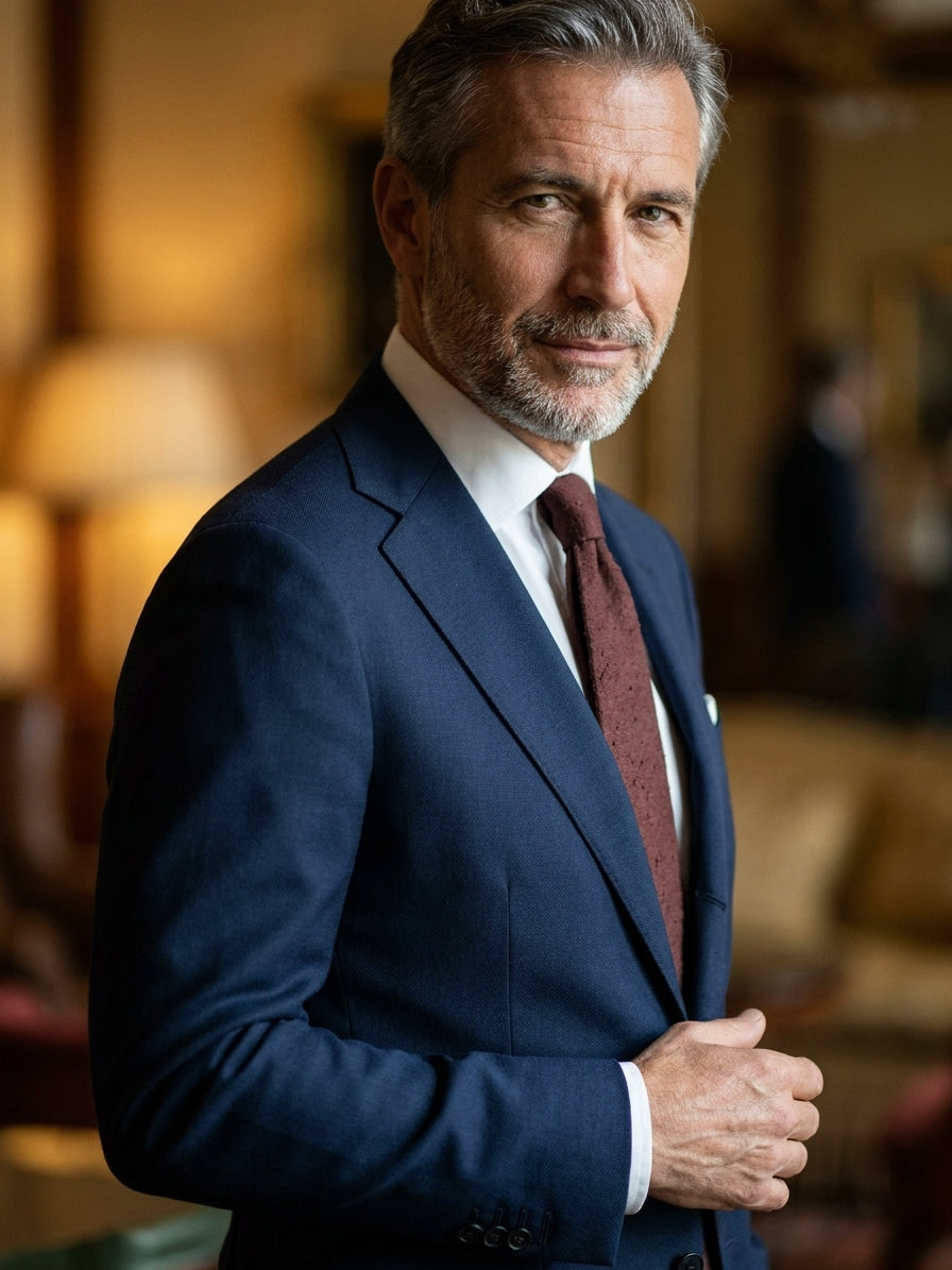 Cravatta 3 pieghe sfoderata FARMA 100% seta shantung marrone
