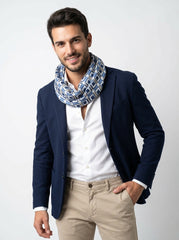 Sciarpa blu avion in cotone PAIGE