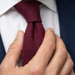 Cravatta 3 Pieghe bordeaux FARMA Seta shantung