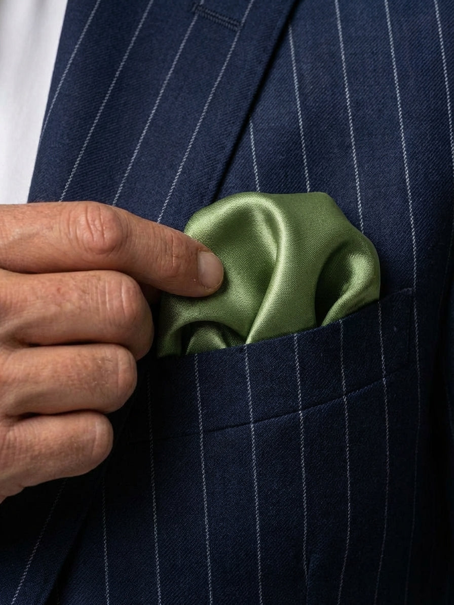 Fazzoletto da taschino AMANTEA in seta raso Verde