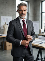 Cravatta bordeaux 3 pieghe AMANTEA in seta raso