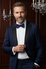 Papillon blu marine da annodare AMANTEA in seta raso