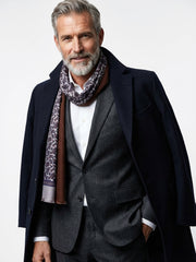 Sciarpa doppiata in seta\lana stampata PRICE grigio