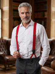 Bretella a Y in elastico con lacci e clip ELASTIC Rossa